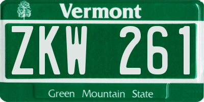 VT license plate ZKW261