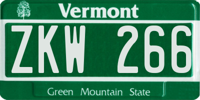 VT license plate ZKW266