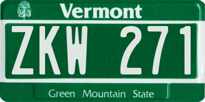 VT license plate ZKW271