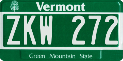 VT license plate ZKW272
