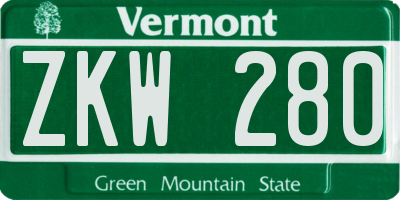 VT license plate ZKW280