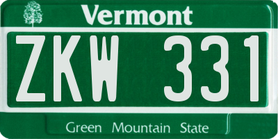 VT license plate ZKW331