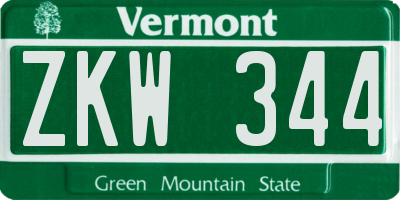 VT license plate ZKW344