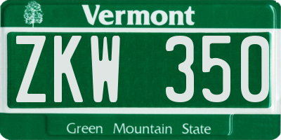 VT license plate ZKW350