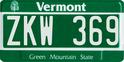 VT license plate ZKW369