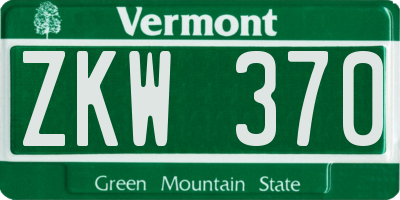 VT license plate ZKW370