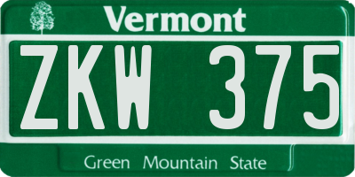 VT license plate ZKW375