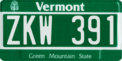 VT license plate ZKW391