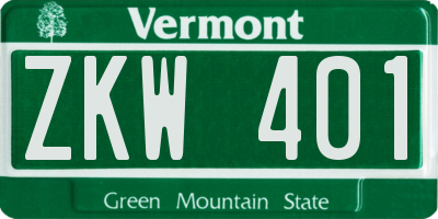 VT license plate ZKW401