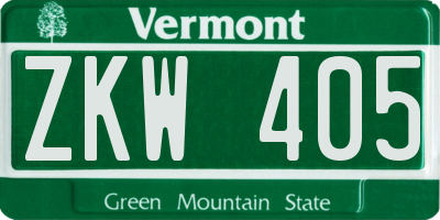 VT license plate ZKW405