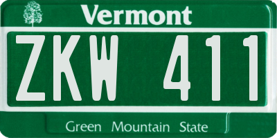 VT license plate ZKW411