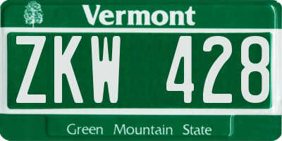 VT license plate ZKW428
