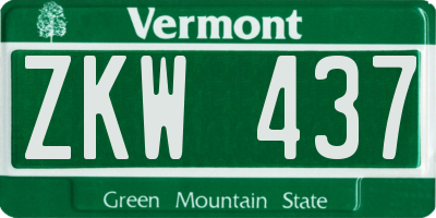 VT license plate ZKW437