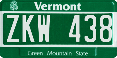 VT license plate ZKW438