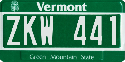 VT license plate ZKW441