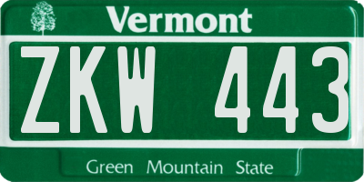 VT license plate ZKW443