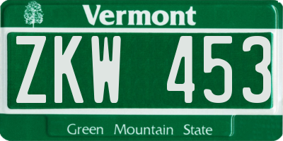 VT license plate ZKW453