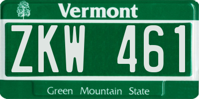 VT license plate ZKW461