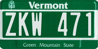 VT license plate ZKW471