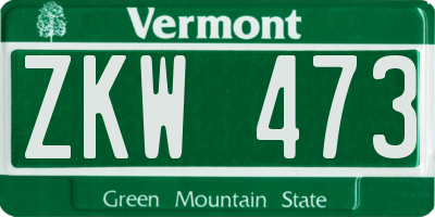 VT license plate ZKW473