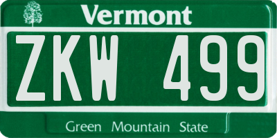 VT license plate ZKW499