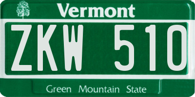 VT license plate ZKW510