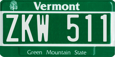 VT license plate ZKW511