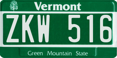 VT license plate ZKW516
