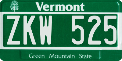 VT license plate ZKW525