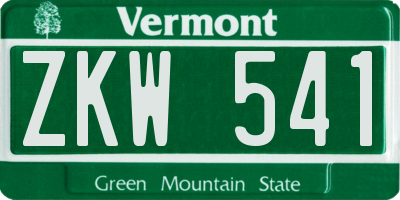 VT license plate ZKW541