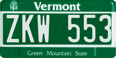 VT license plate ZKW553