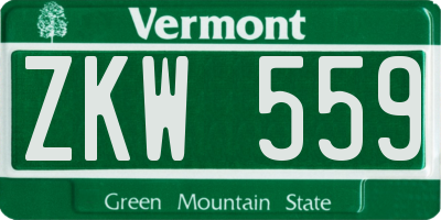 VT license plate ZKW559