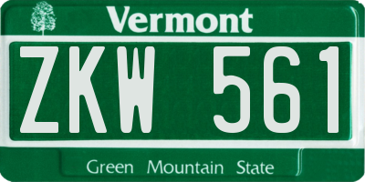 VT license plate ZKW561