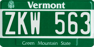 VT license plate ZKW563