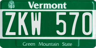 VT license plate ZKW570