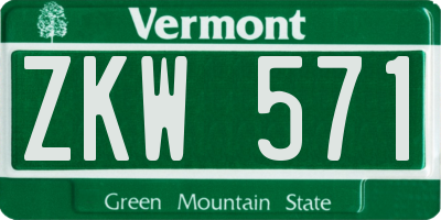 VT license plate ZKW571