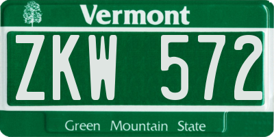 VT license plate ZKW572