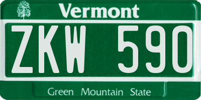VT license plate ZKW590