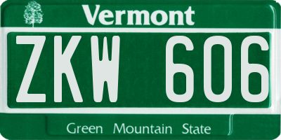 VT license plate ZKW606