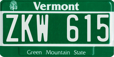 VT license plate ZKW615