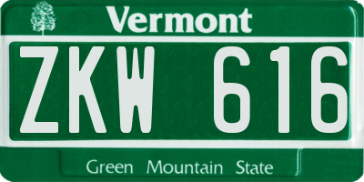 VT license plate ZKW616