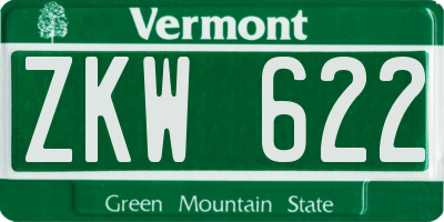VT license plate ZKW622
