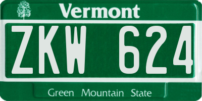 VT license plate ZKW624
