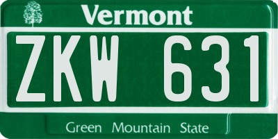 VT license plate ZKW631
