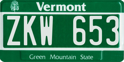 VT license plate ZKW653