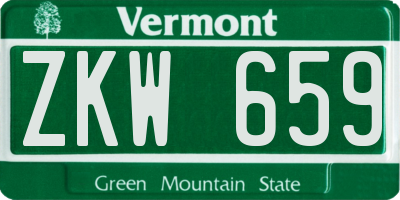 VT license plate ZKW659