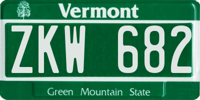 VT license plate ZKW682
