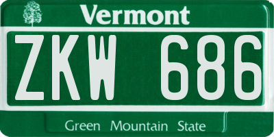 VT license plate ZKW686