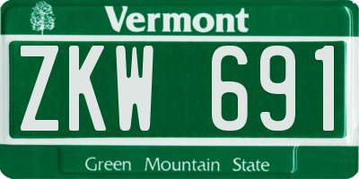 VT license plate ZKW691
