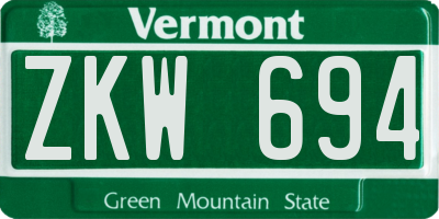 VT license plate ZKW694
